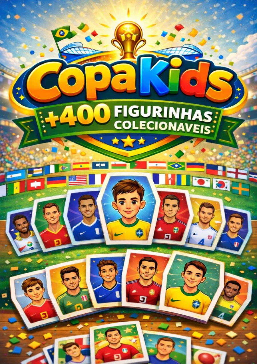 Prévia de mais de 400 figurinhas do Copa Kids